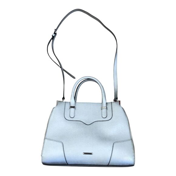 Rebecca Minkoff Silver NWT Amorous Leather‎ Crossbody Handbag & Duster $325 - Picture 1 of 16
